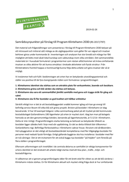 Samrådssynpunkter På Förslag Till Program Klintehamn 2030 (RS 2017/797)