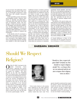 Should We Respect Religion?