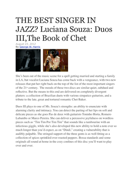 Jazz Weekly, August, 2012