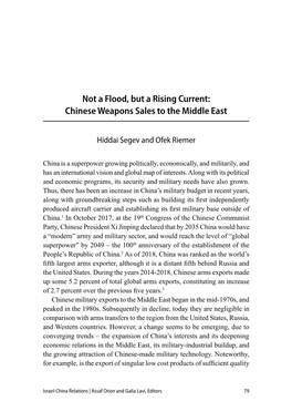 Chinese Weapons Sales to the Middle East