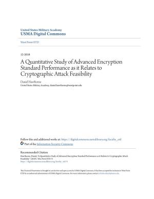 A Quantitative Study of Advanced Encryption Standard Performance
