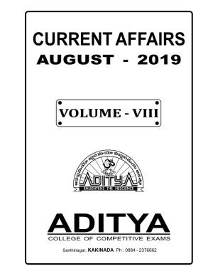 Current Affairs August - 2019