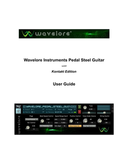 Wavelore Instruments Pedal Steel Guitar User Guide
