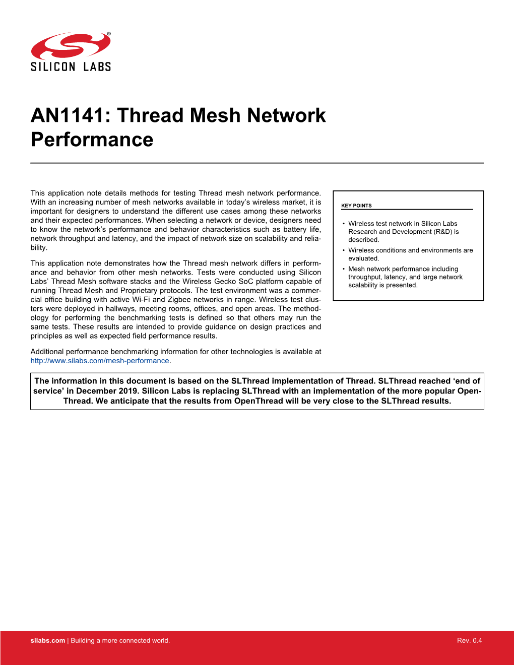 AN1141: Thread Mesh Network Performance
