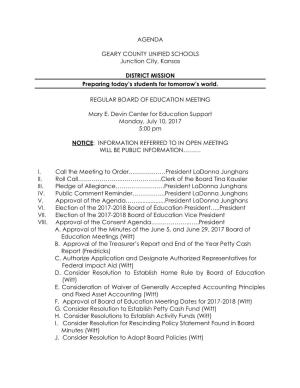Agenda Geary County Unified