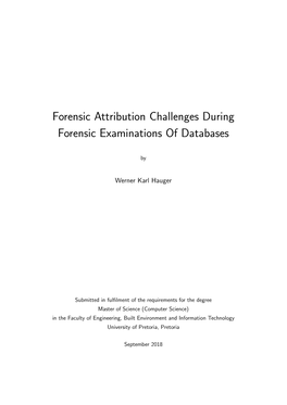 Forensic Attribution Challenges During Forensic Examinations of Databases