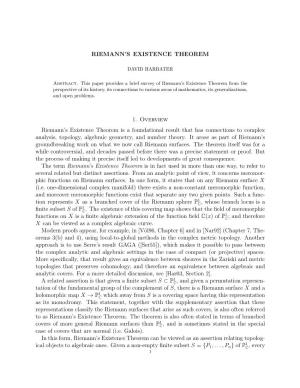 Riemann's Existence Theorem