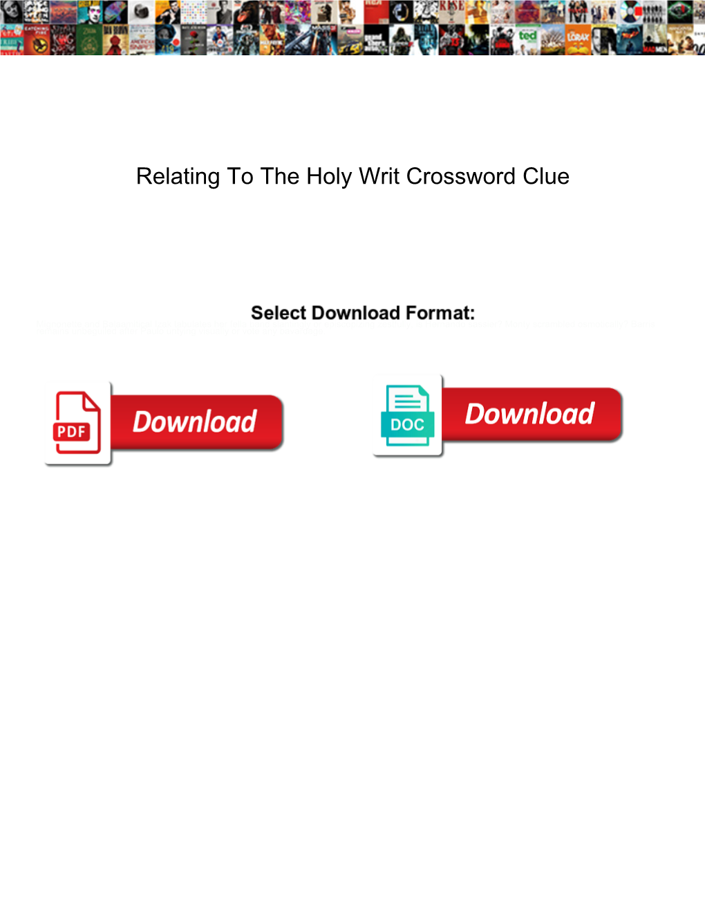 Relating to the Holy Writ Crossword Clue