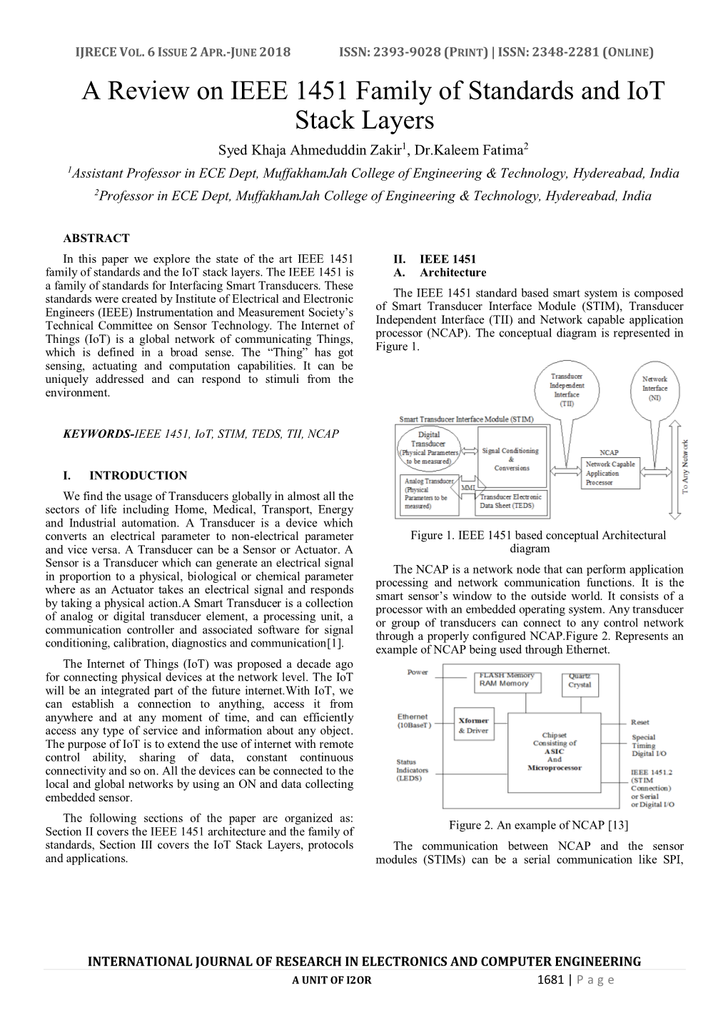 A Review on IEEE 1451 Family of Standards and Iot Stack Layers