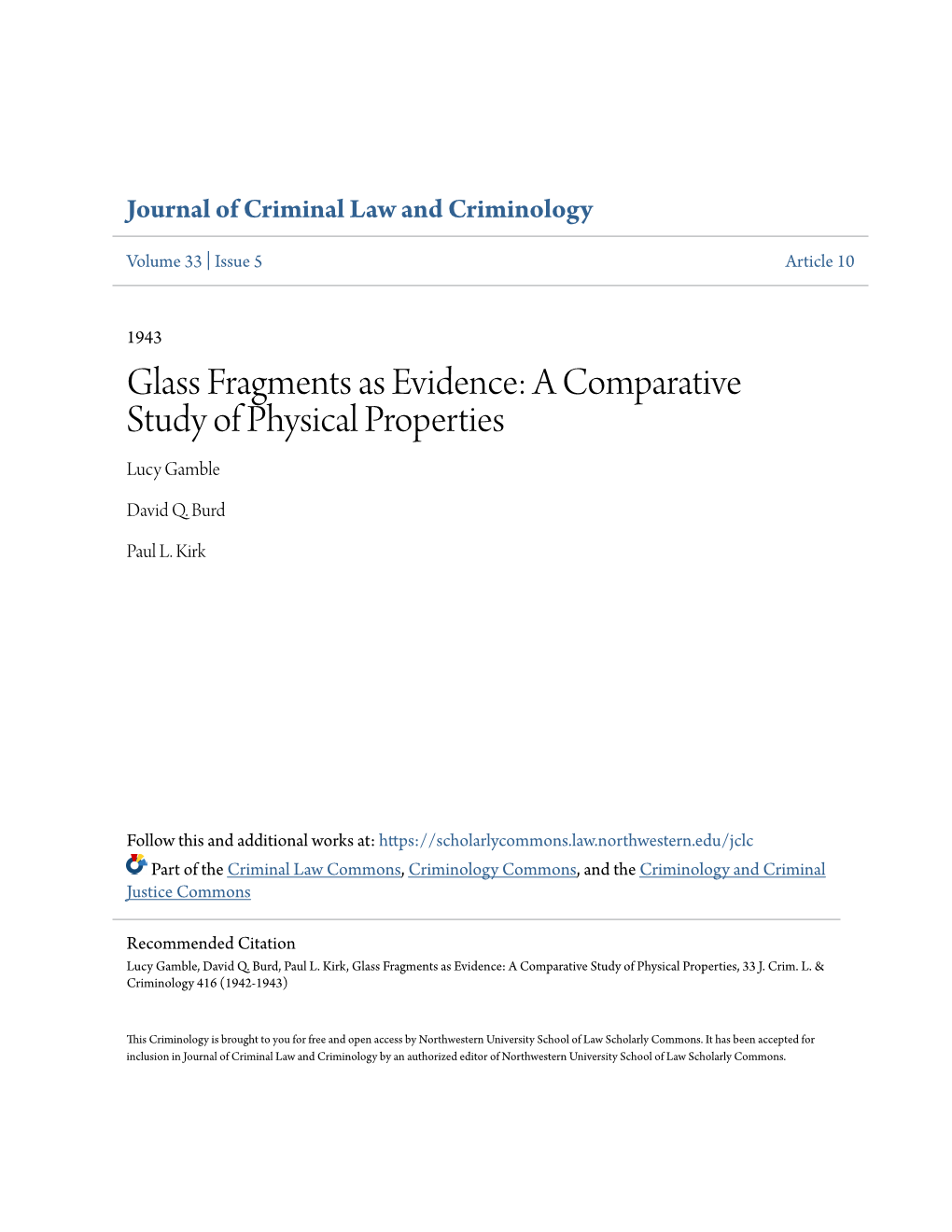 A Comparative Study of Physical Properties Lucy Gamble