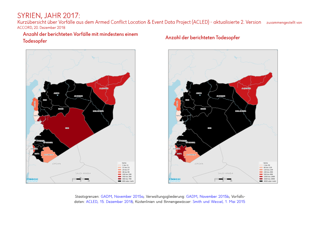 SYRIEN, JAHR 2017: Kurzübersicht Über Vorfälle Aus Dem Armed Conflict Location & Event Data Project (ACLED) - Aktualisierte 2