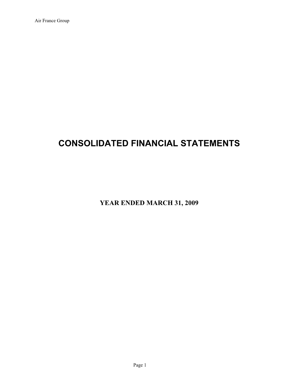 Consolidated Financial Statements