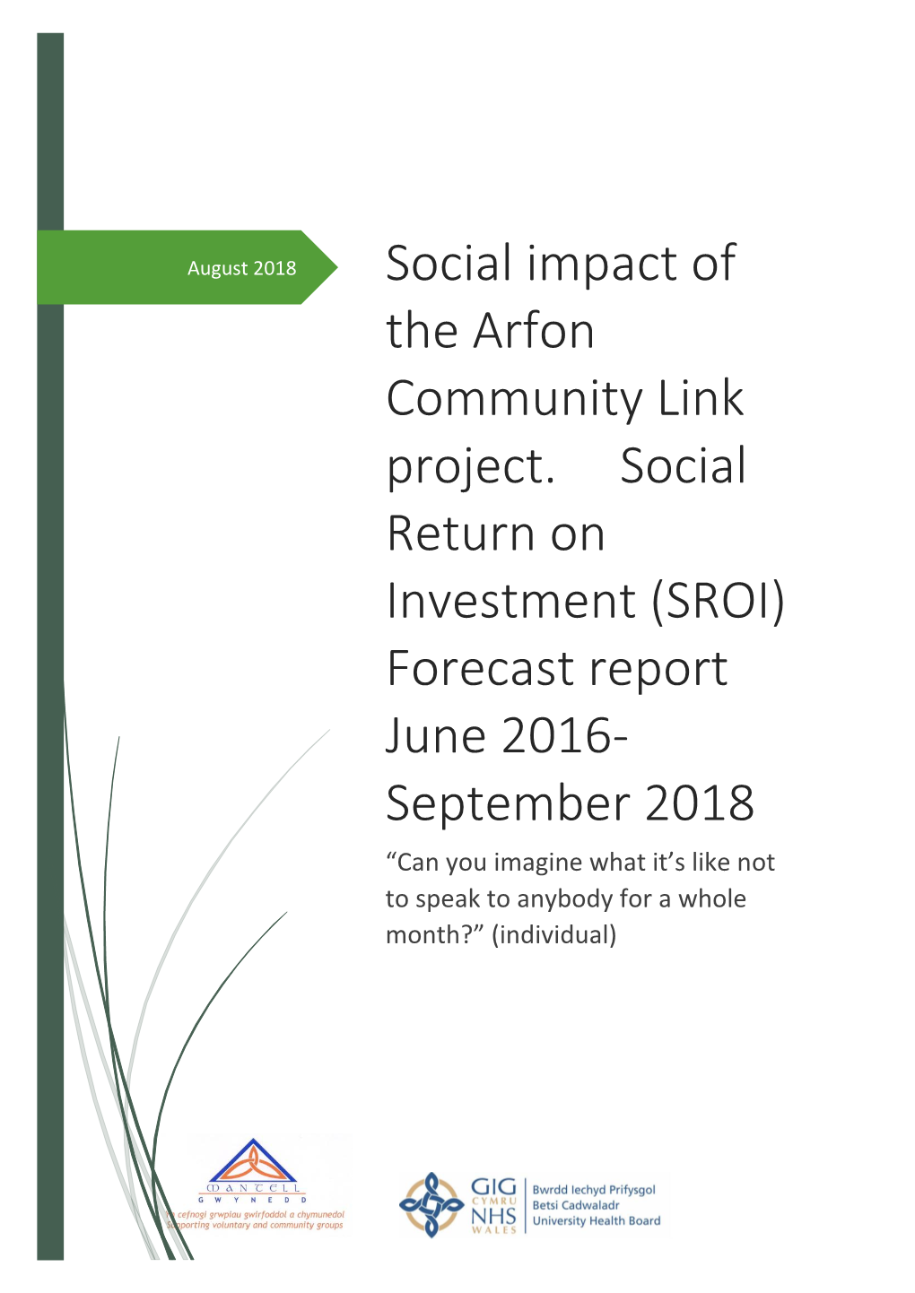 Social Impact of the Arfon Community Link Project