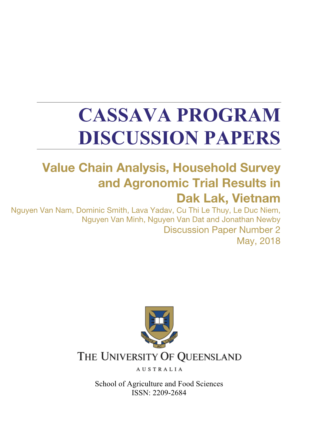 Cassava Program Discussion Papers