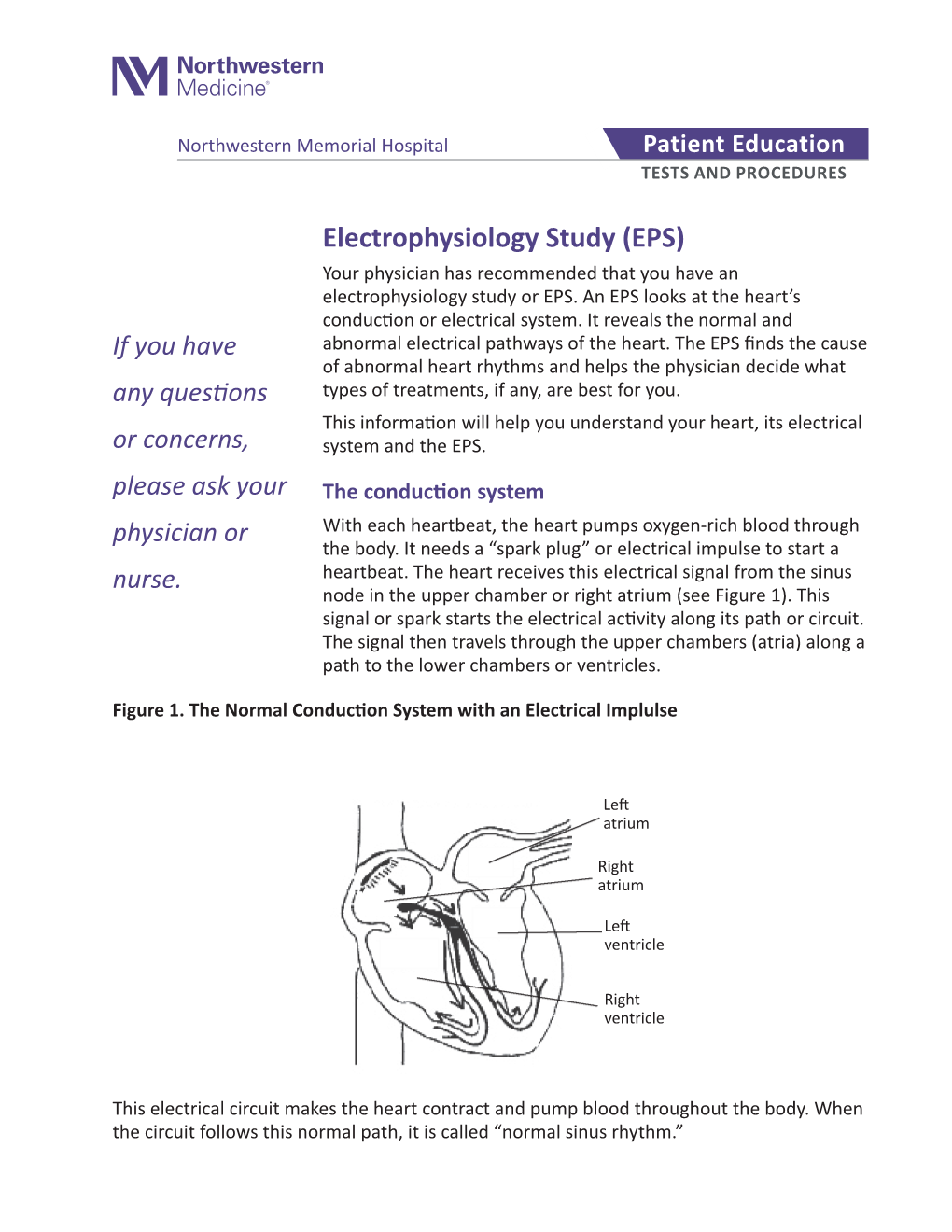 Electrophysiology Study (EPS) Your Physician Has Recommended That You Have an Electrophysiology Study Or EPS