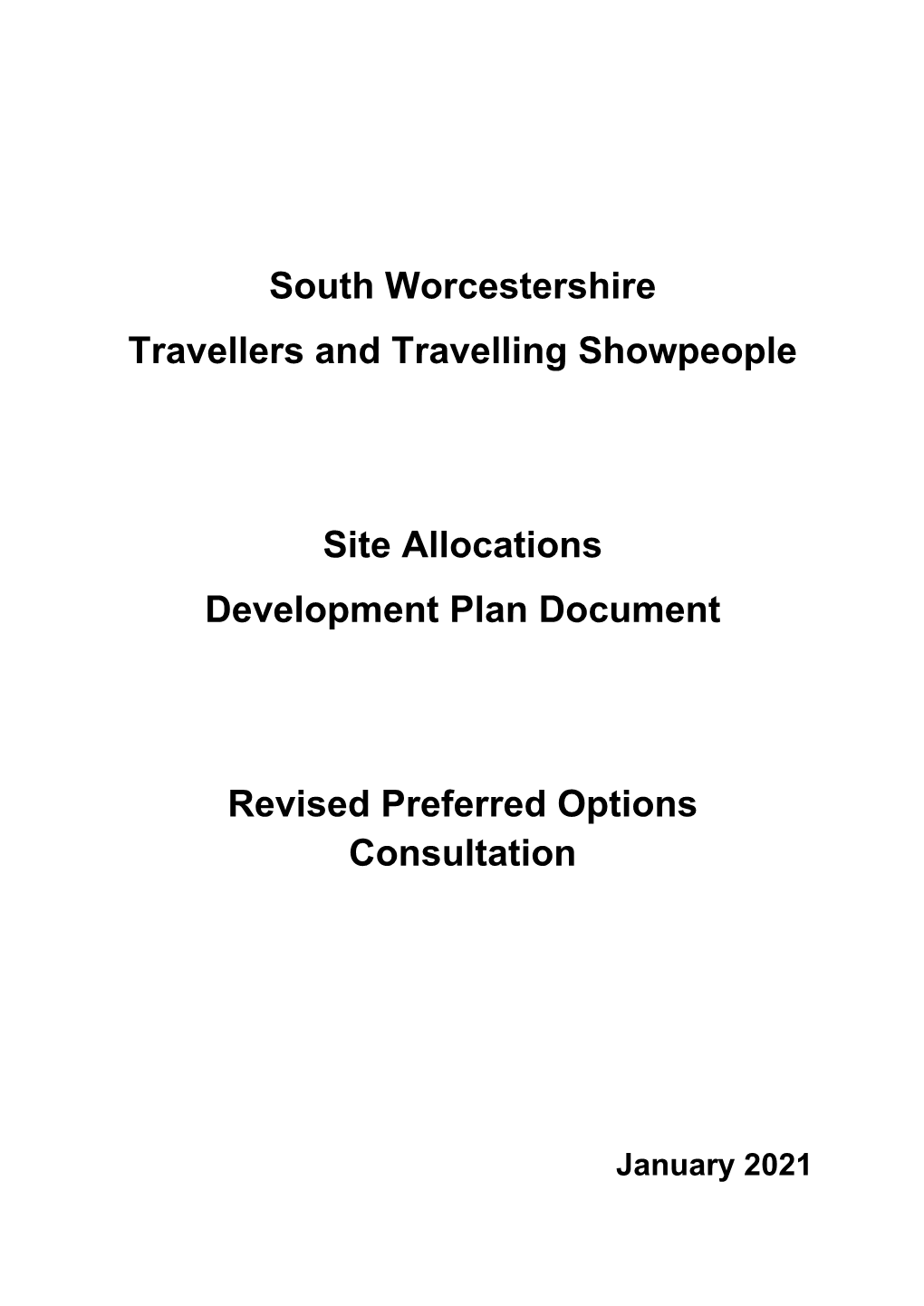 South Worcestershire Travellers and Travelling Showpeople Site