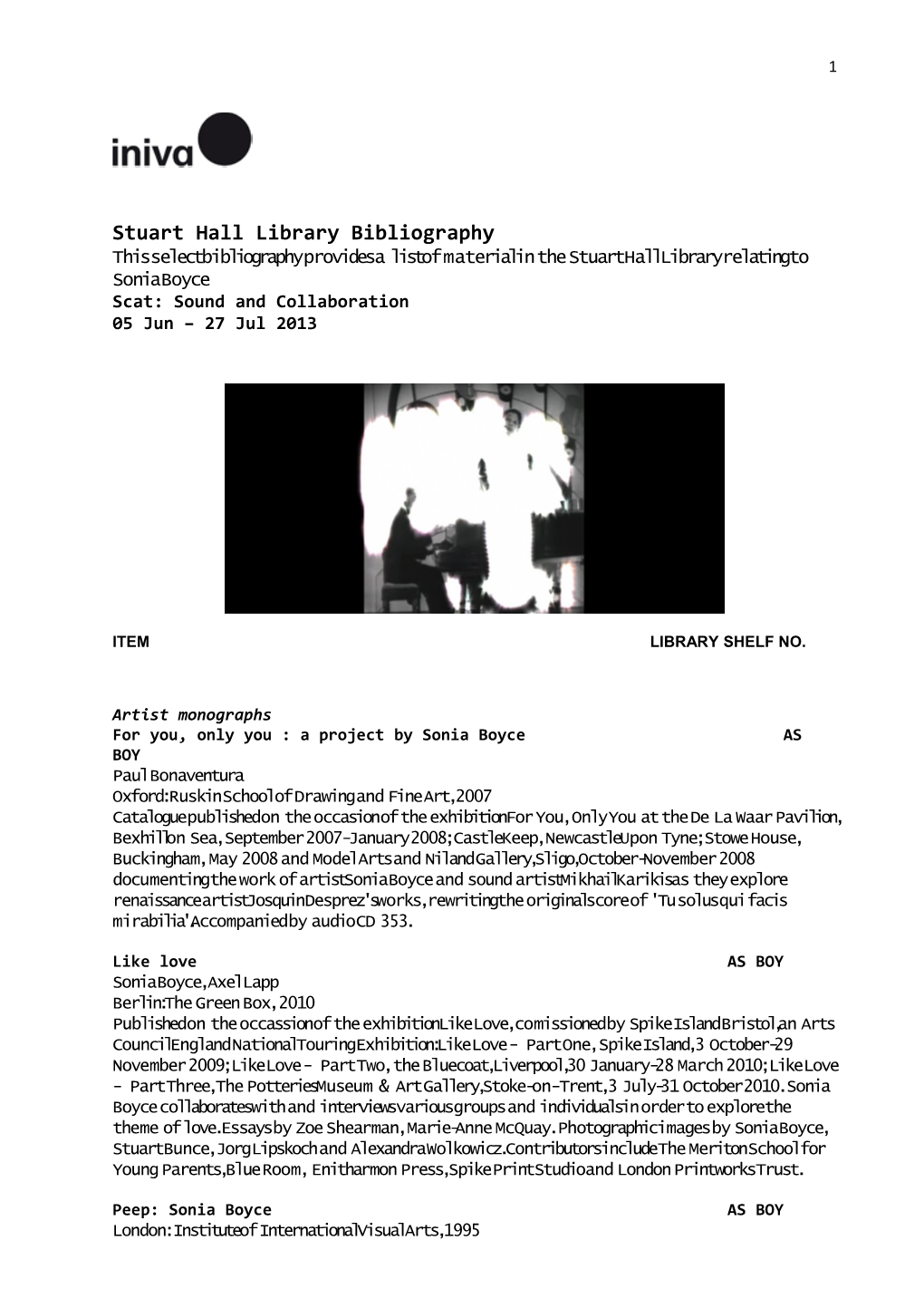 Stuart Hall Library Bibliography