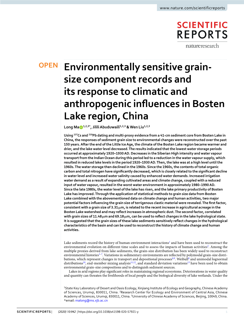Environmentally Sensitive Grain-Size Component Records and Its