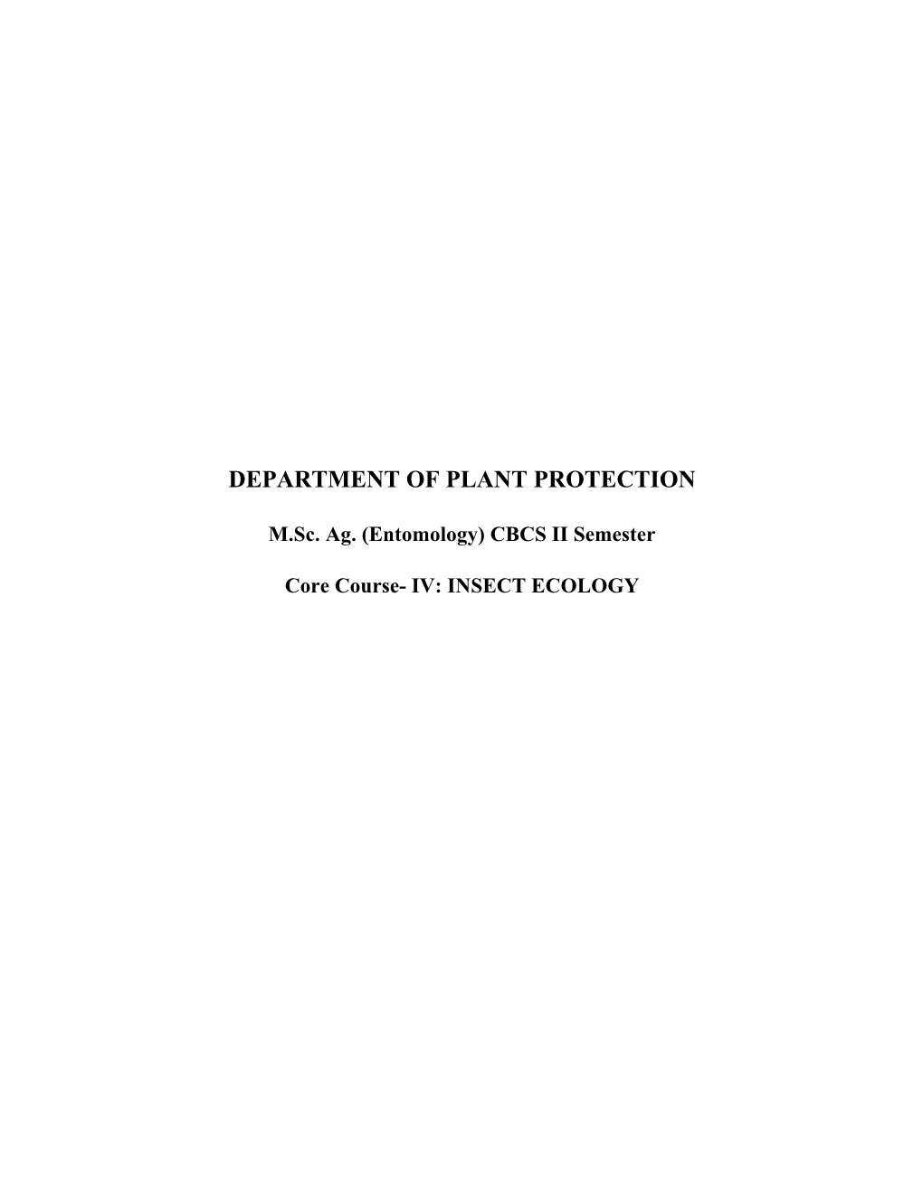 Department of Plant Protection