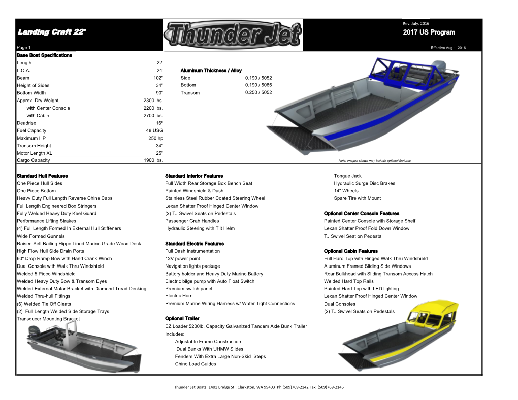 Landing Craft 22' 2017 US Program