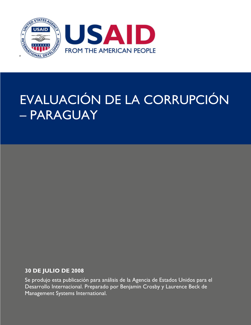 Evaluación De La Corrupción – Paraguay