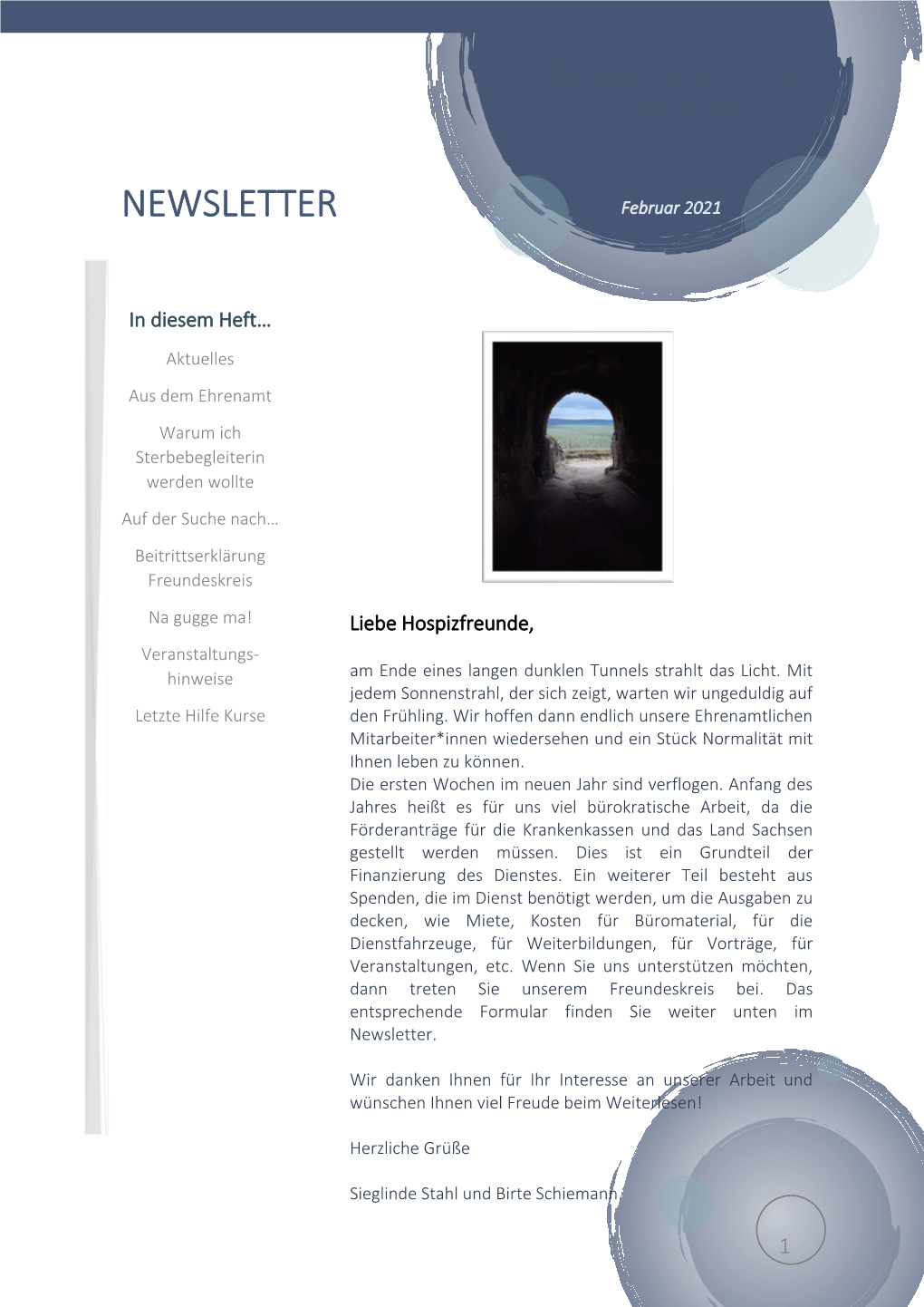 Newsletter Hospizdienst Februar 2021