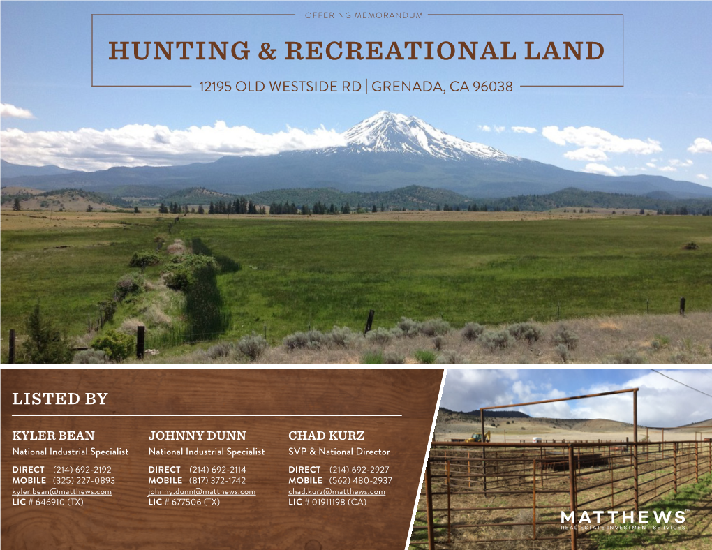 Hunting and Recreational Land 12195 Old Westside Rd, Grenada, CA 96038