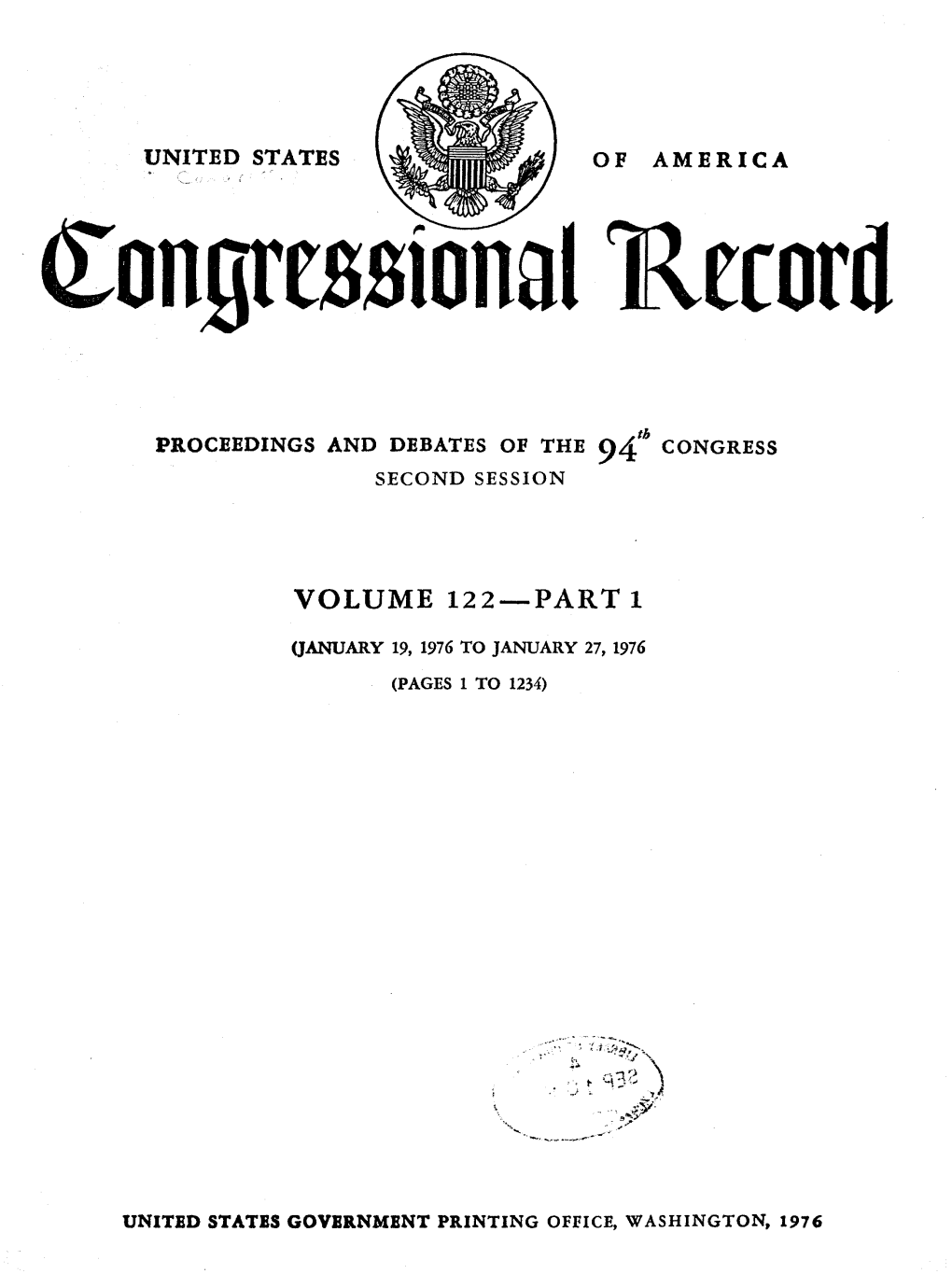 94Th Cong., 2Nd Sess., Congressional Record