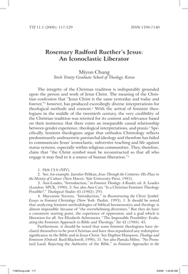Rosemary Radford Ruether's Jesus: an Iconoclastic Liberator