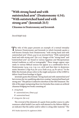 Articles Culminating in His Massive Three-Volume Com- Mentary in the Anchor Bible Series on Jeremiah, and Then His More Recent Commentary on Deuteronomy