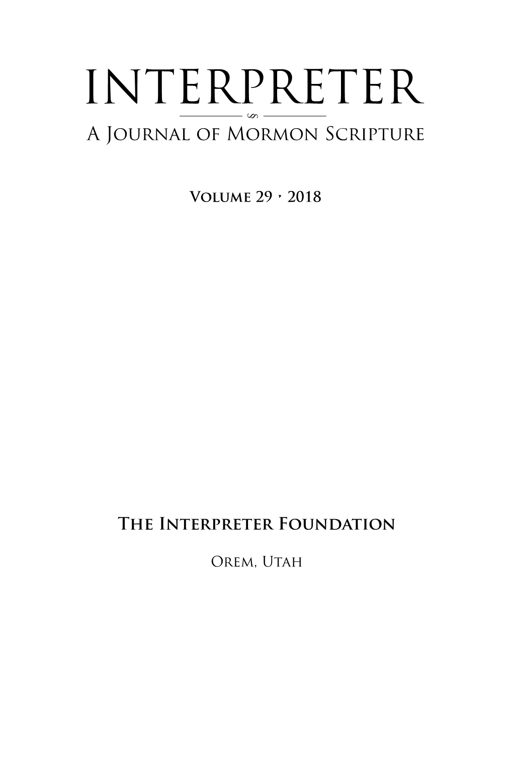 INTERPRETER§ a Journal of Mormon Scripture