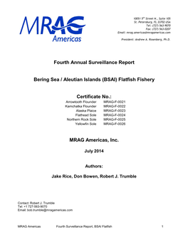 (BSAI) Flatfish Fishery Certificate