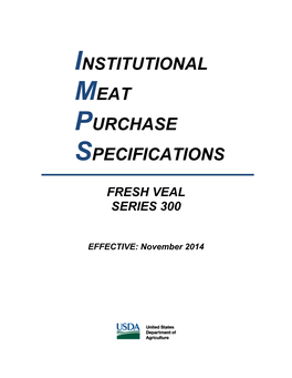 Institutional Meat Product Specifications 300 Fresh Veal And