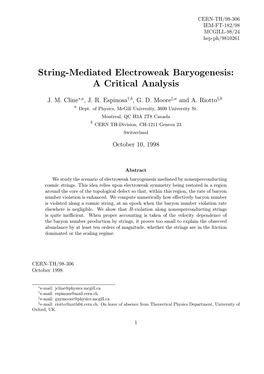 String-Mediated Electroweak Baryogenesis: a Critical Analysis