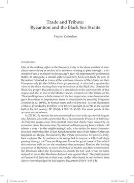 Trade and Tribute: Byzantion and the Black Sea Straits