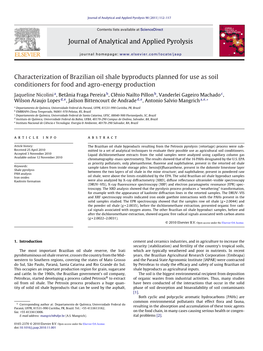 Journal of Analytical and Applied Pyrolysis Characterization Of