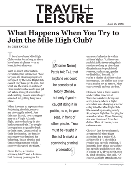 What Happens When You Try to Join the Mile High Club? by GIGI ENGLE