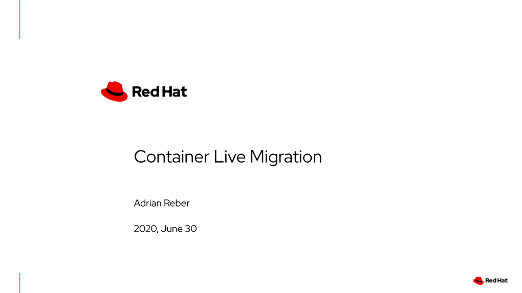 Container Live Migration