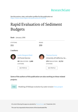 Rapid Evaluation of Sediment Budgets