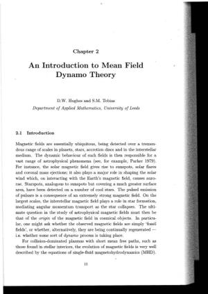 An Introduction to Mean Field Dynamo Theory