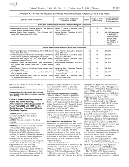 Federal Register / Vol. 61, No. 111 / Friday, June 7, 1996 / Notices 29109