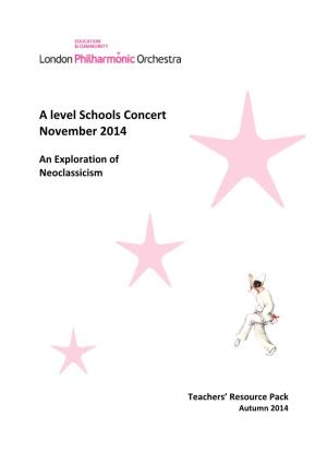 A Level Schools Concert November 2014