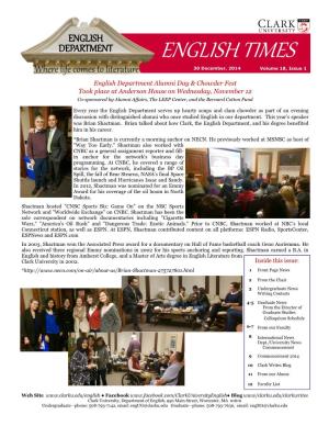 ENGLISH TIMES 30 December, 2014 Volume 18, Issue 1