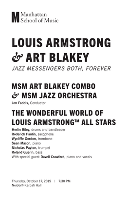 Louis Armstrong & Art Blakey