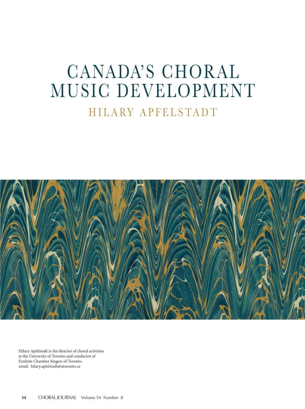 Canada's Choral Music Development