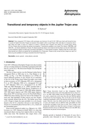 Transitional and Temporary Objects in the Jupiter Trojan Area