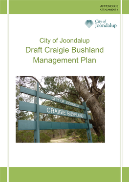 Draft Craigie Bushland Management Plan