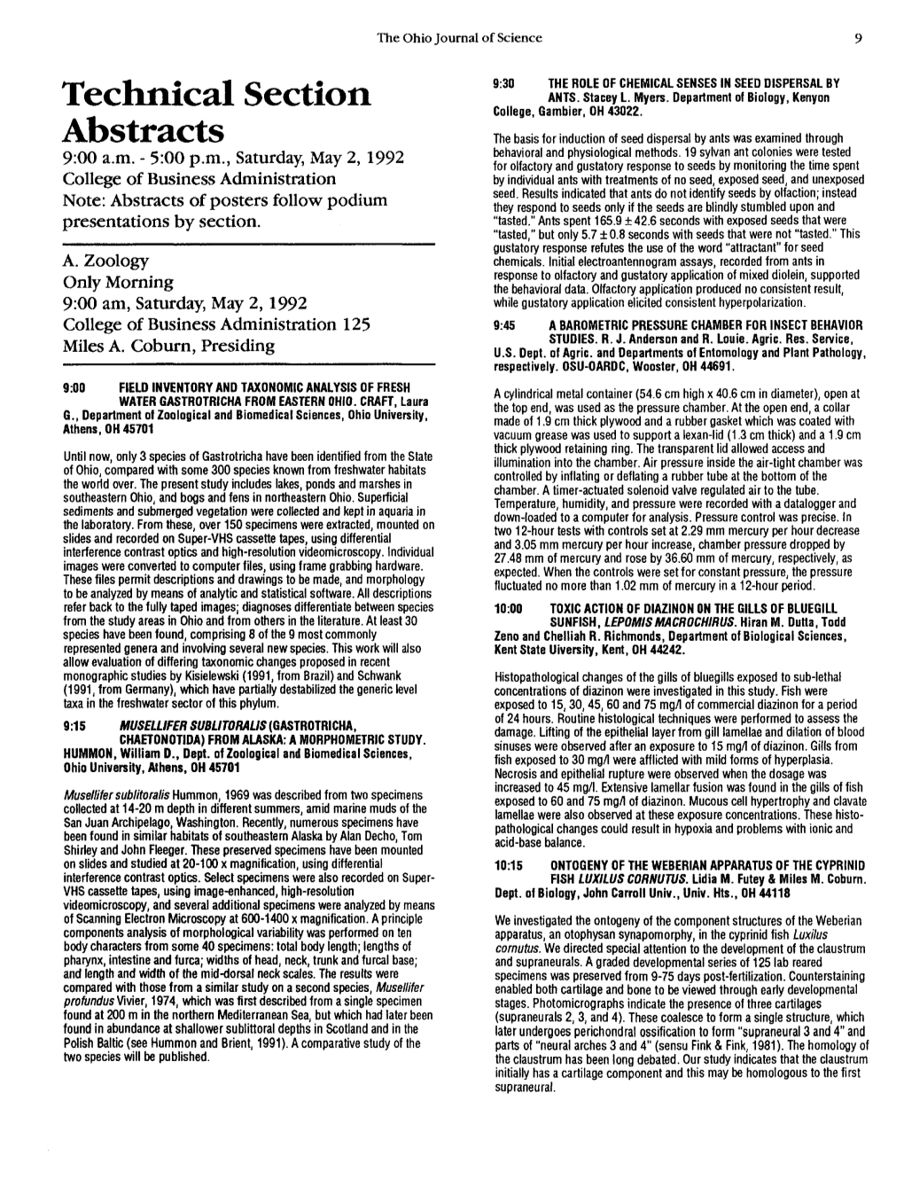 Technical Section Abstracts