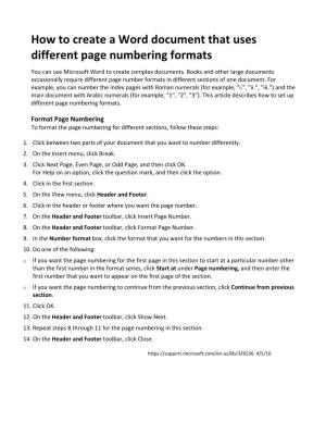 How to Create a Word Document That Uses Different Page Numbering Formats