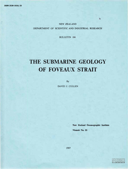 The Submarine Geology of Foveaux Strait